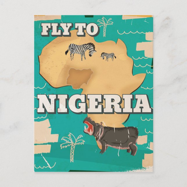 Nigeria Vintage Travel poster Postcard (Front)
