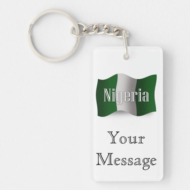 Nigeria Waving Flag Key Ring (Front)