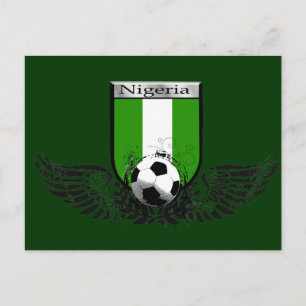 Nigeria Winged soccer football emblem shield Postcard