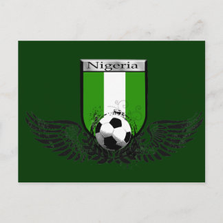 Nigeria Winged soccer football emblem shield Postcard