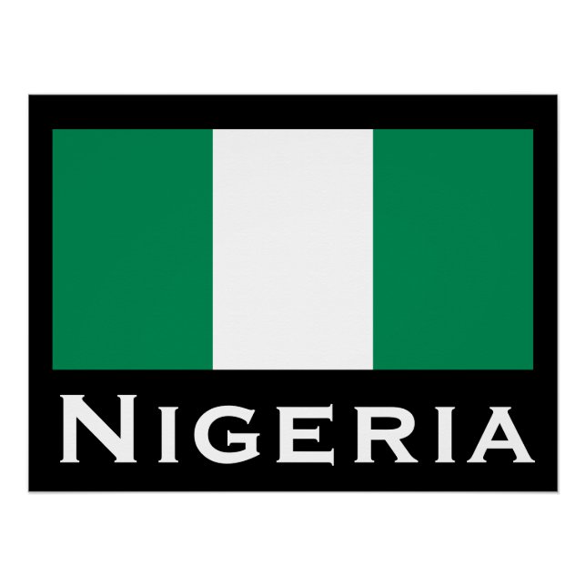 Nigeria with Nigerian Flag (West Africa) Poster (Front)