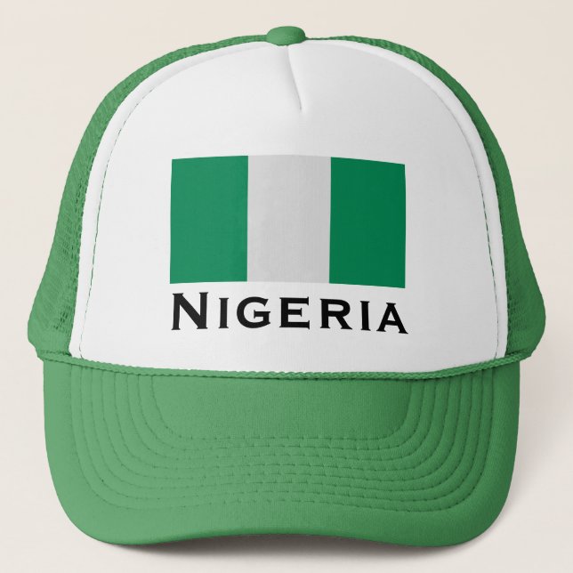 Nigeria with Nigerian Flag (West Africa) Trucker Hat (Front)