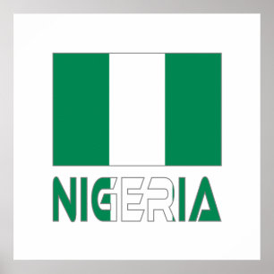 Nigeria with the Nigerian Flag  Poster