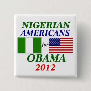 Nigerian americans for Obama 15 Cm Square Badge