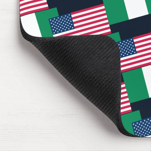 Nigerian and American Flag Mousepad (Corner)
