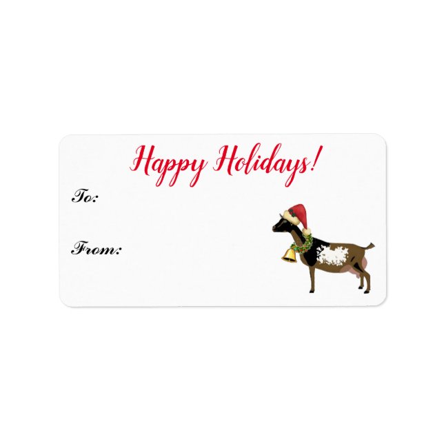 Nigerian Dwarf Dairy Goat Christmas Gift Tag (Front)