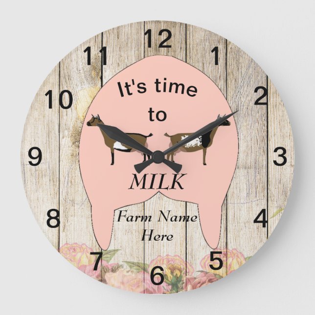 Nigerian Dwarf Dairy Goat Farm Udder Large Clock (Front)