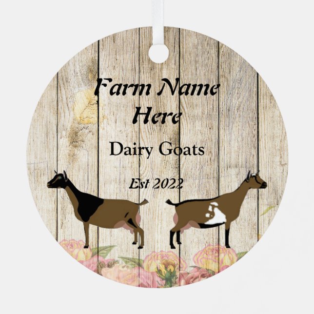 Nigerian Dwarf Dairy Goat - Milking Time Metal Tree Decoration (Back)