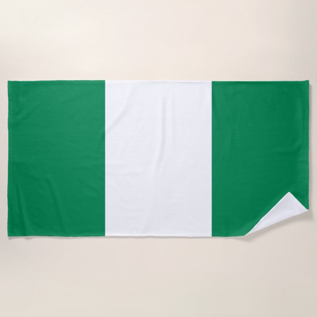 Nigerian Flag Beach Towel (Front)