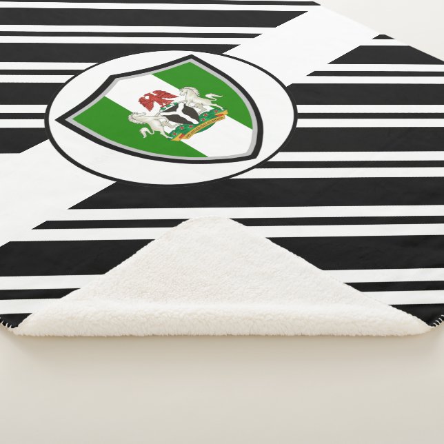 Nigerian flag-coat arms sherpa blanket (3/4)