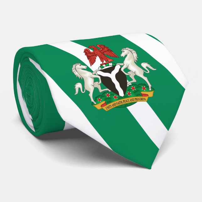 Nigerian Flag & Coat of Arms, Flag of Nigeria Tie (Rolled)
