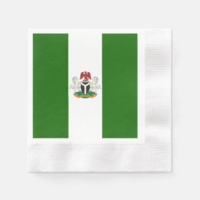 Nigerian flag-coat of arms napkin (Front)