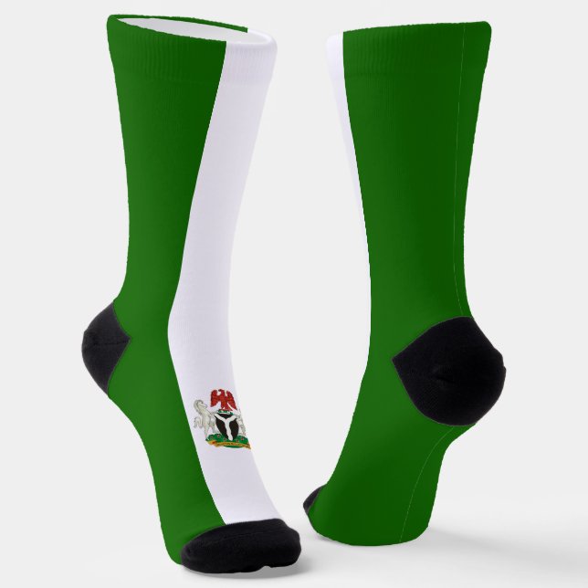 Nigerian flag-coat of arms socks (Angled)