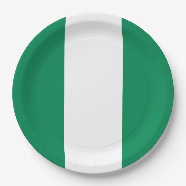 Nigerian Flag Paper Plate (Front)