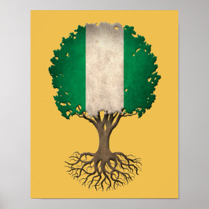 Nigerian Flag Tree of Life Customisable Poster