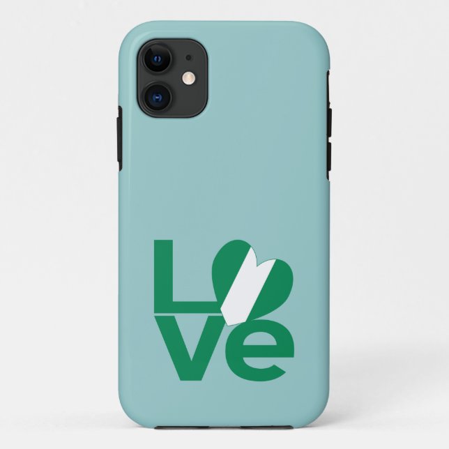 Nigerian Green LOVE Heart Flag  Case-Mate iPhone Case (Back)