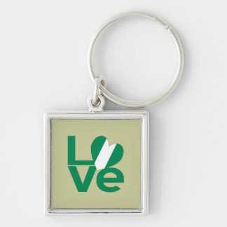 Nigerian Green LOVE Heart Flag Key Ring