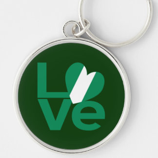 Nigerian Green LOVE Heart Flag Key Ring