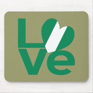 Nigerian Green LOVE Heart Flag Mouse Pad