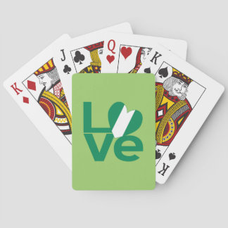 Nigerian Green LOVE Heart Flag  Playing Cards