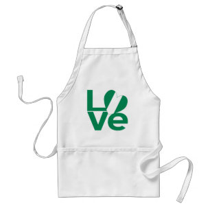 Nigerian Green LOVE Heart Flag Standard Apron