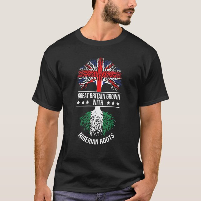 Nigerian Roots Immigrant Ancestry Great Britain Ni T-Shirt (Front)