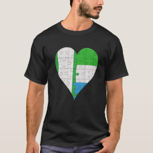 Nigerian Sierra Leonean Flag Heart T-Shirt