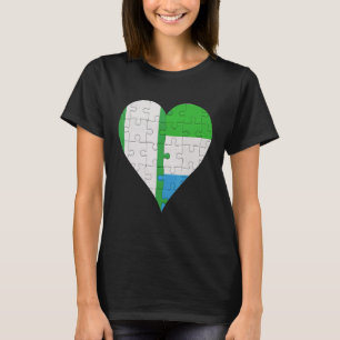 Nigerian Sierra Leonean Flag Heart T-Shirt