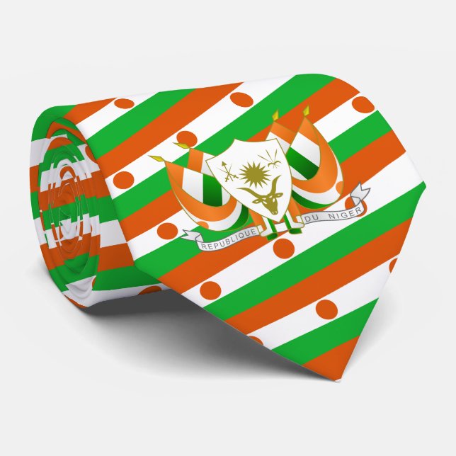 Nigerien Flag & Coat of Arms, Flag of Niger Tie (Rolled)