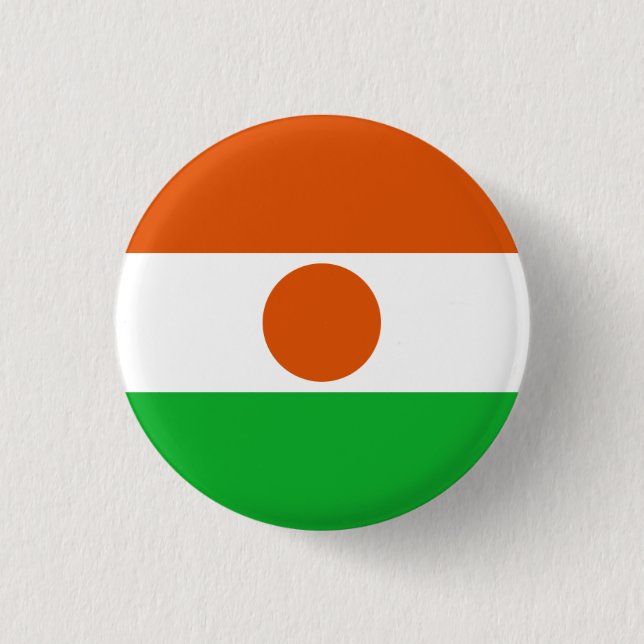 Nigerien Flag, Flag of Niger 3 Cm Round Badge (Front)