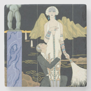 Night, 1925 (pochoir print) stone coaster