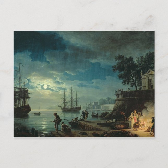 Night: A Port in the Moonlight, 1748 Postcard (Front)