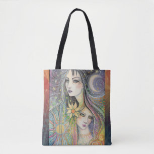 Night and Day Boho Fantasy Art by Molly Harrison Tote Bag