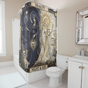 Night and Day Shower Curtain