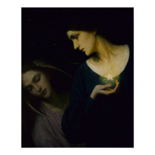 "Night and Her Daughter Sleep" Glossy Poster