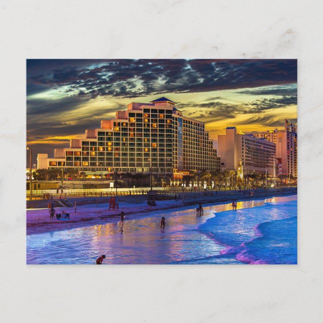 Night at Daytona Beach Postcard (Front)