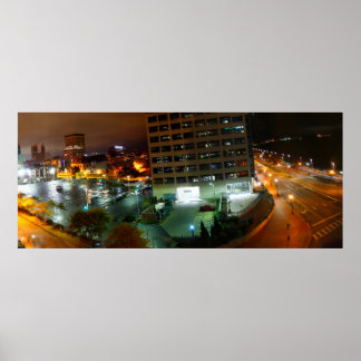 Night at Downtown Evansville, Indiana Poster