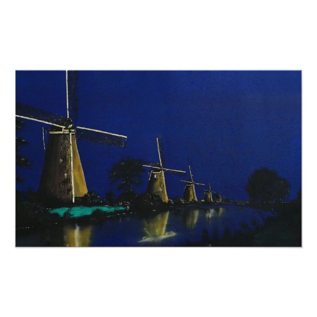 Night at Kinderdijk Photo Print (Front)
