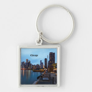Night At Navy Pier Key Ring