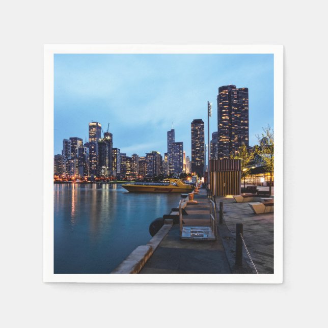 Night At Navy Pier Napkin (Front)