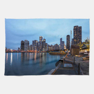 Night At Navy Pier Tea Towel