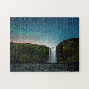 Night at Skógafoss Jigsaw Puzzle
