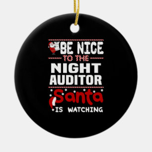 Night Auditor Ceramic Ornament