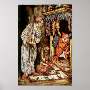 Night Before Christmas Children in Bed Rackham Poster