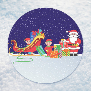 Night Before Christmas Classic Round Sticker
