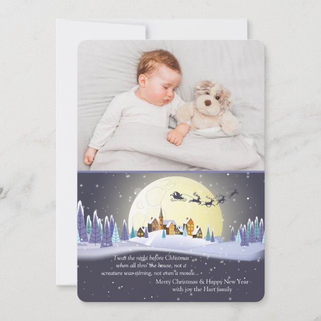 Night Before Christmas Photo Holiday Card (Front)