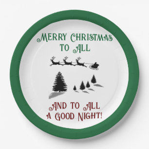 Night Before Christmas Santa Holiday Paper Plate