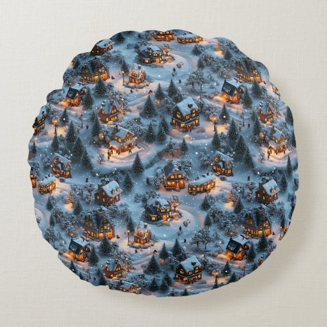 Night Before Christmas - Twilight Serenity  Round Cushion (Front)