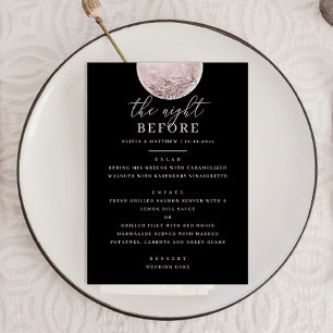 Night before. Mystical moon black rehearsal dinner Menu