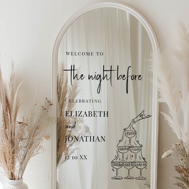 Night Before Rehearsal Dinner Mirror Welcome Sign (Creator Uploaded)